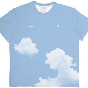 FRED AGAIN X MSCHF Sky Blue Cloud Print Men's Shirt - UV reactive